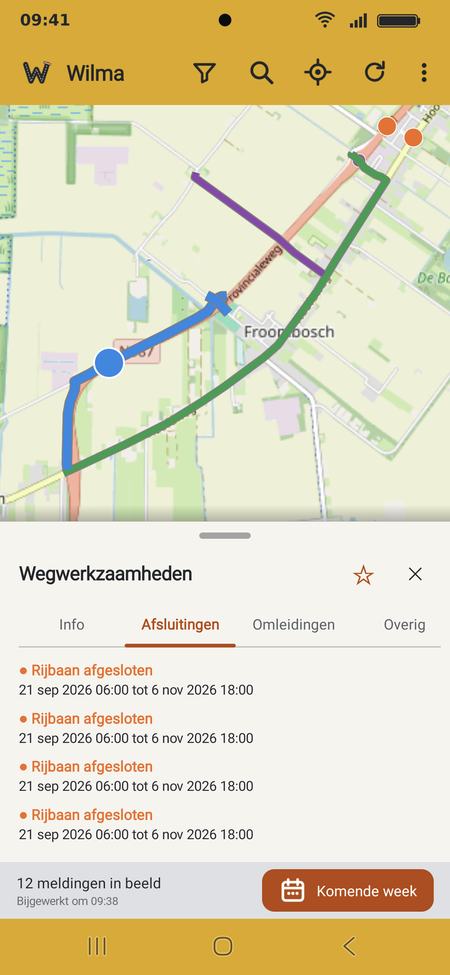 Het tabblad Afsluitingen