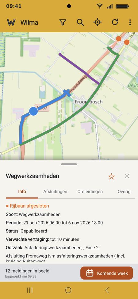 Het detailvenster met het tabblad Info