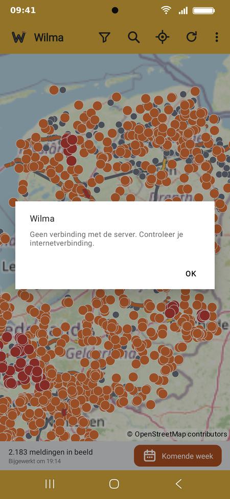 De melding dat er geen verbinding is