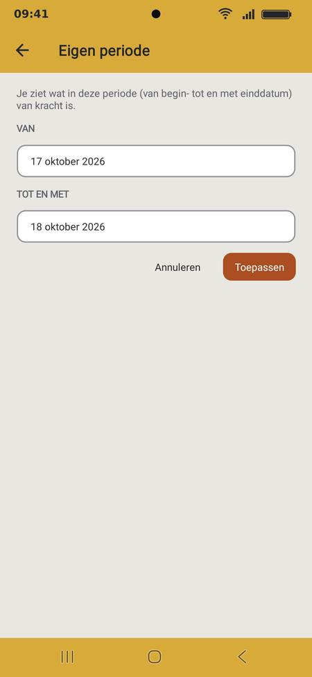 Een eigen periode instellen