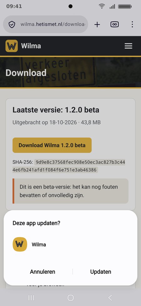 Android vraagt of je de app wilt updaten