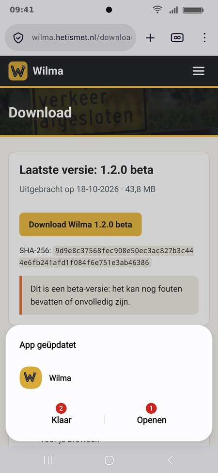 De app is geüpdatet