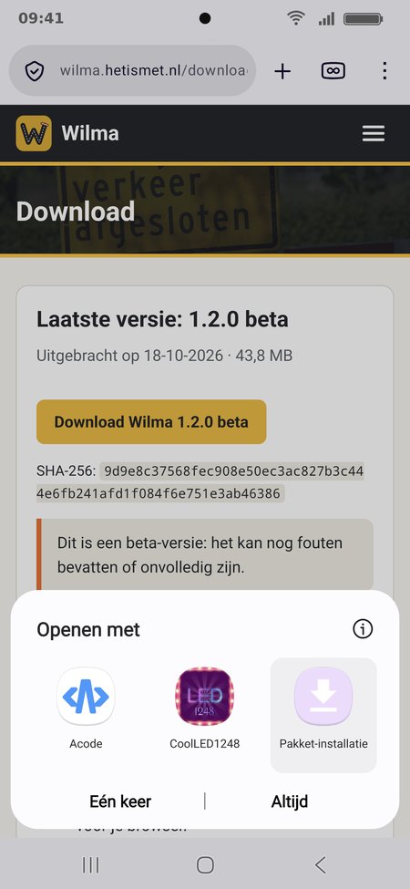 Android vraagt waarmee het bestand geopend wordt