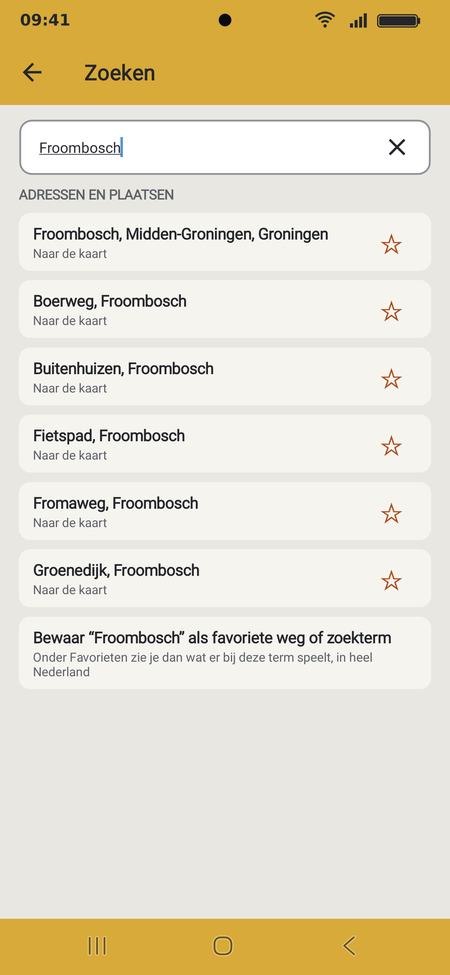 Zoekresultaten voor een plaats